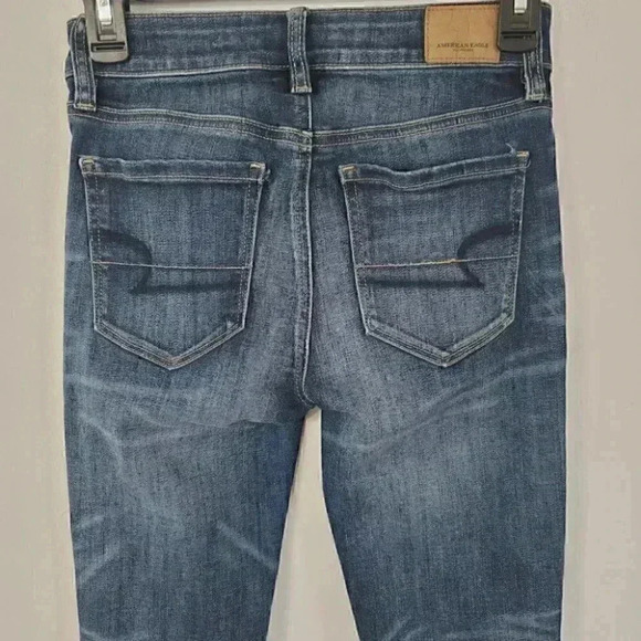 American Eagle Super Stretch High Rise Jegging Distressed Jeans Size 0 - Picture 5 of 9